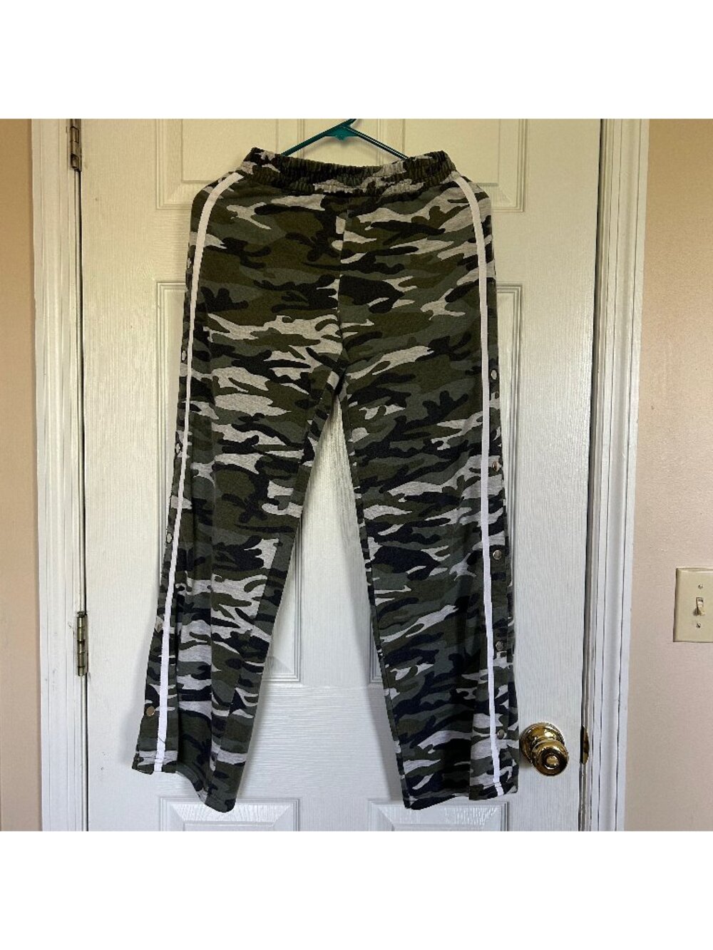 Almost Famous Camo Snap Side Tear Away Track Pants - Size Medium